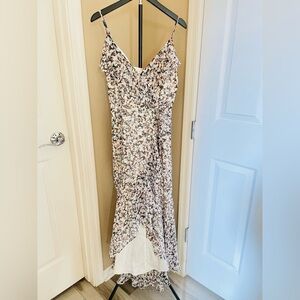 Express Ruffle Wrap Hi-Lo Maxi Dress